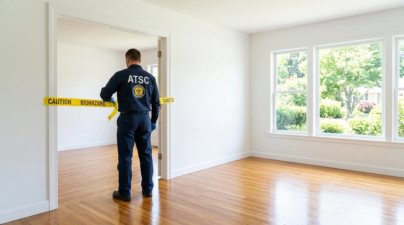 Certified biohazard cleanup crew performing Decomposition Cleanup in Braselton